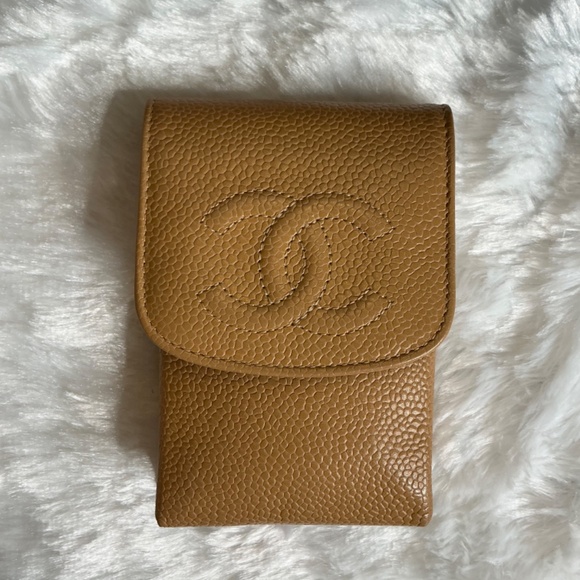 ETUI CHANEL LOGO CC PORTE MONNAIE A13511 EN CUIR CAVIAR BEIGE - Picture 3 of 7